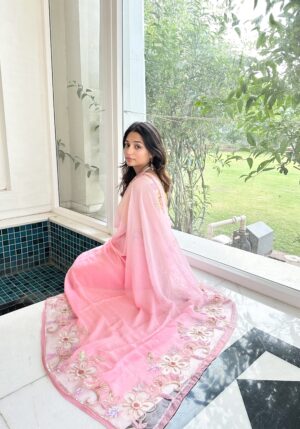 Platinum Solid Pink Ready to wear Saree Blouse - Platinum - 2862419