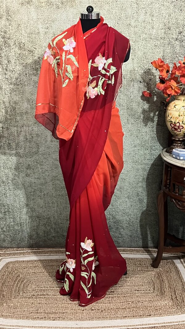 Orchid Motif Saree