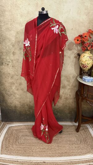 Orchid Motif Saree
