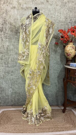 Lemon yellow cutwork