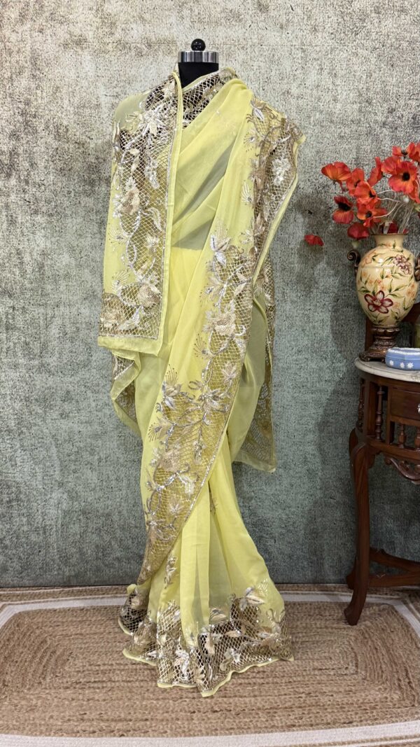 Lemon yellow cutwork