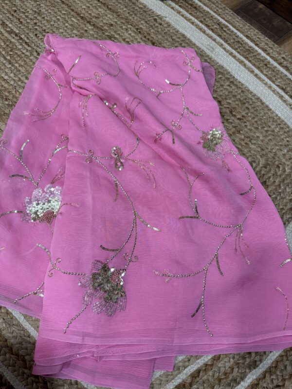 Pink Embroidered Jaal - Image 4