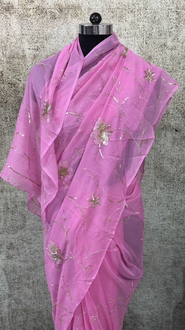Pink Embroidered Jaal - Image 2
