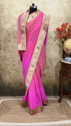 Pink Ombré Antique Border
