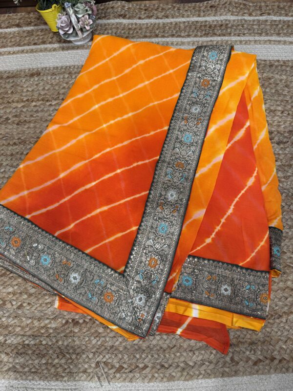 Orange Leheriya Antique Border - Image 3