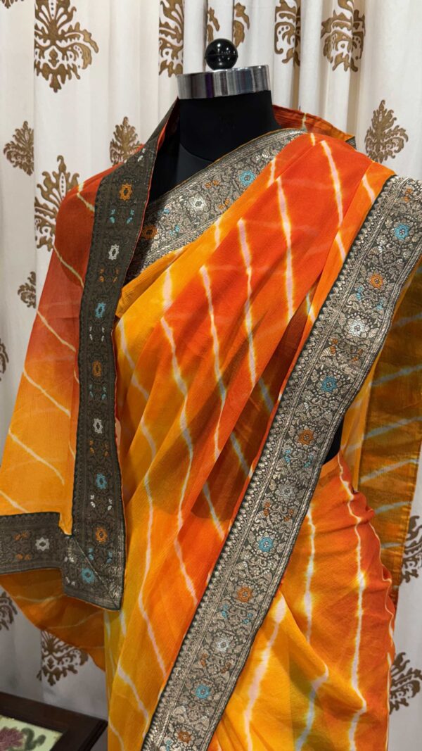 Orange Leheriya Antique Border - Image 2