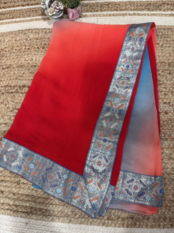 Blue red Shaded Antique Border - Image 3