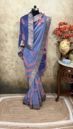Blue Printed Antique border