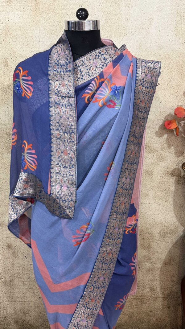 Blue Printed Antique border - Image 2