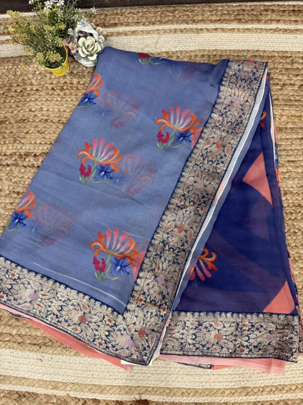 Blue Printed Antique border - Image 3