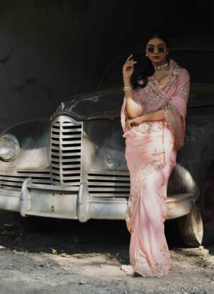 Blush Peach rose sequin border