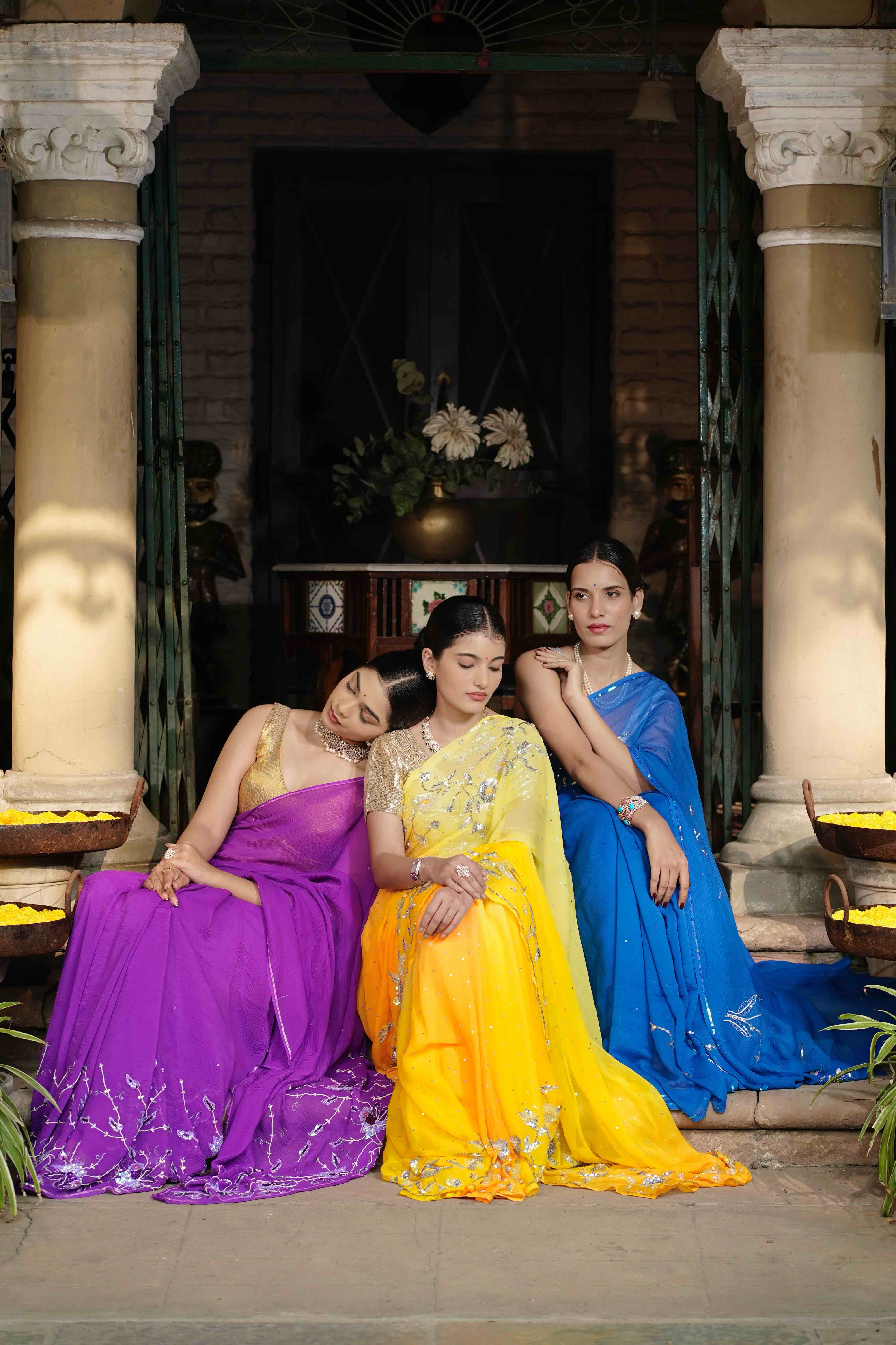 Deep Cobalt Blue Sequin Motif - Image 4