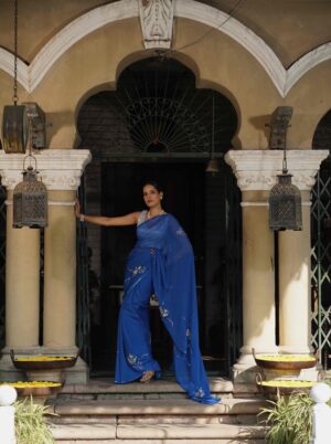 Deep Cobalt Blue Sequin Motif