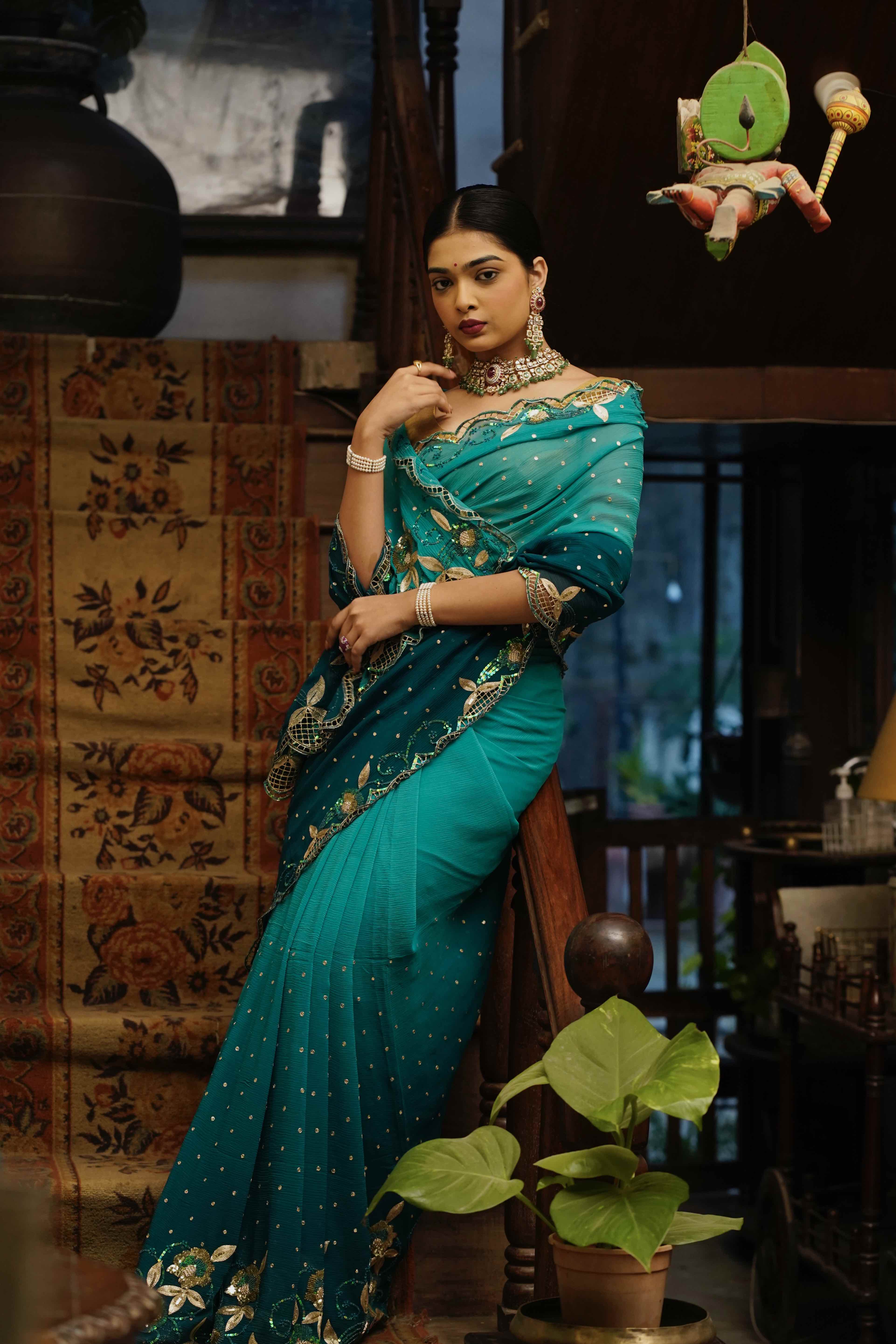 Teal Scalloped Cutwork - Image 2