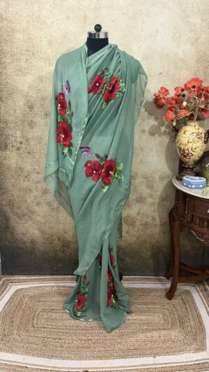 Spring green Red Motif