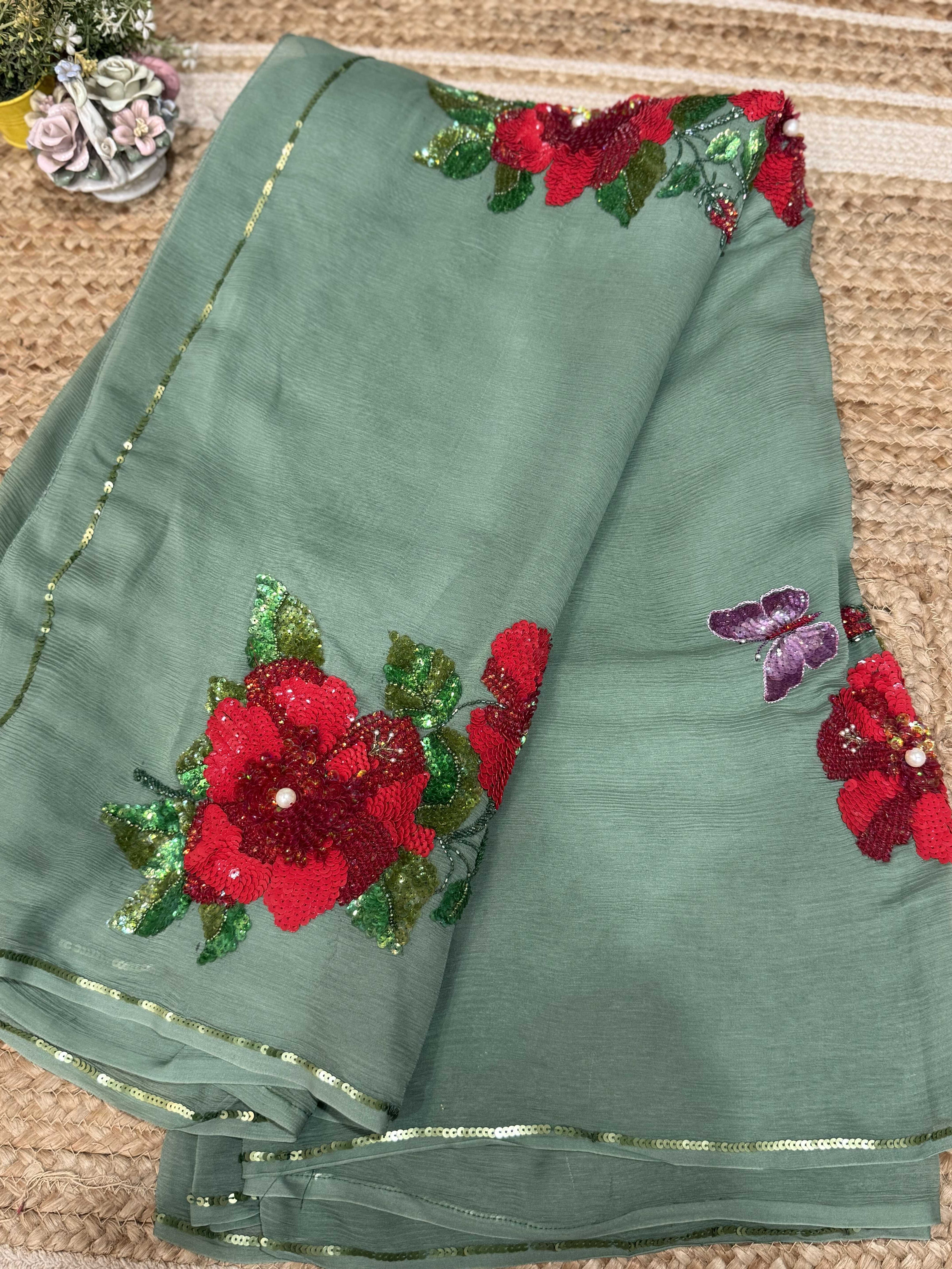 Spring green Red Motif - Image 3