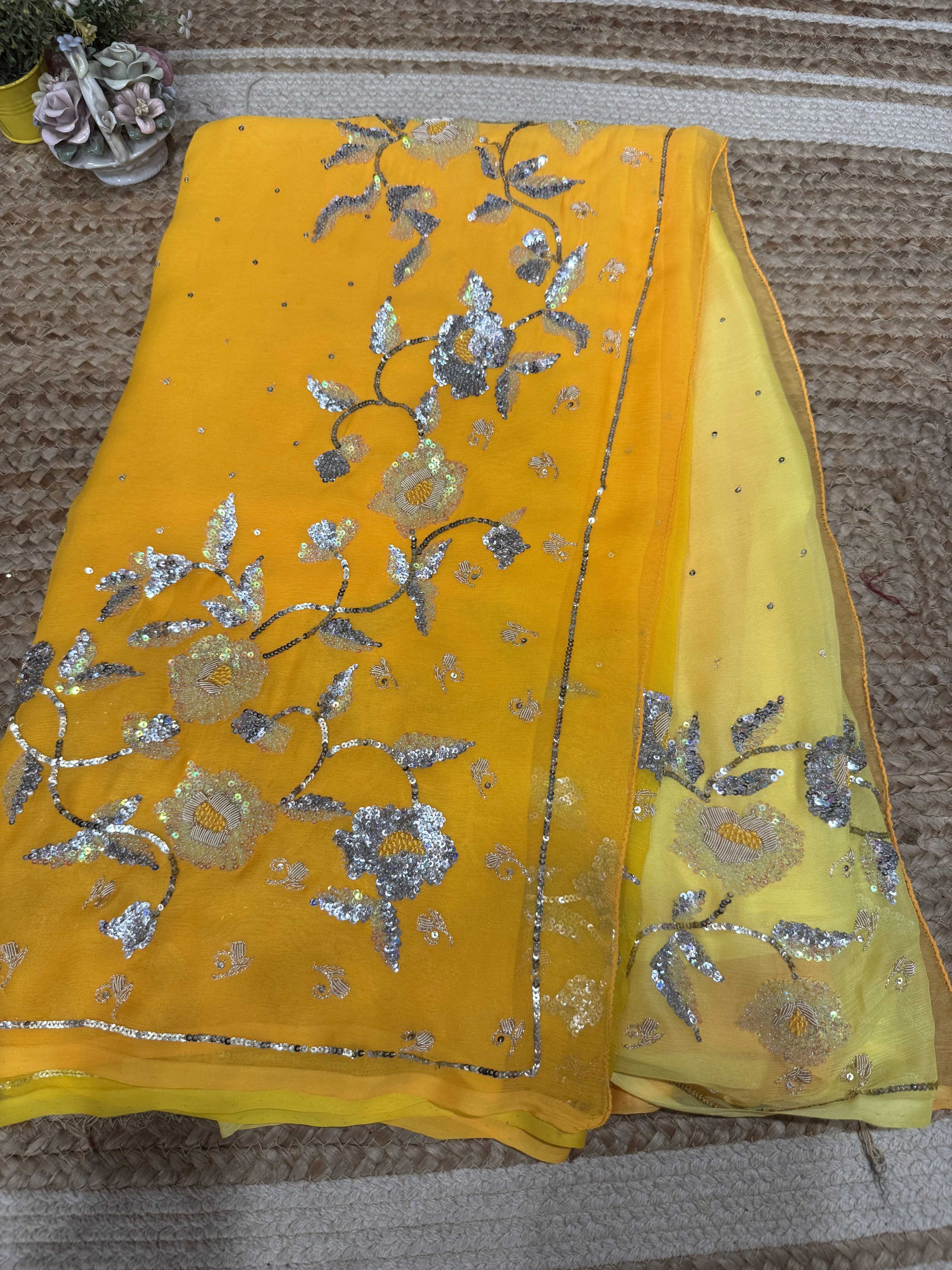 Yellow Ombré Embroidered Border - Image 5