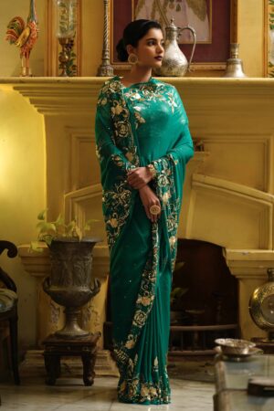 Emerald Green rose sequin border