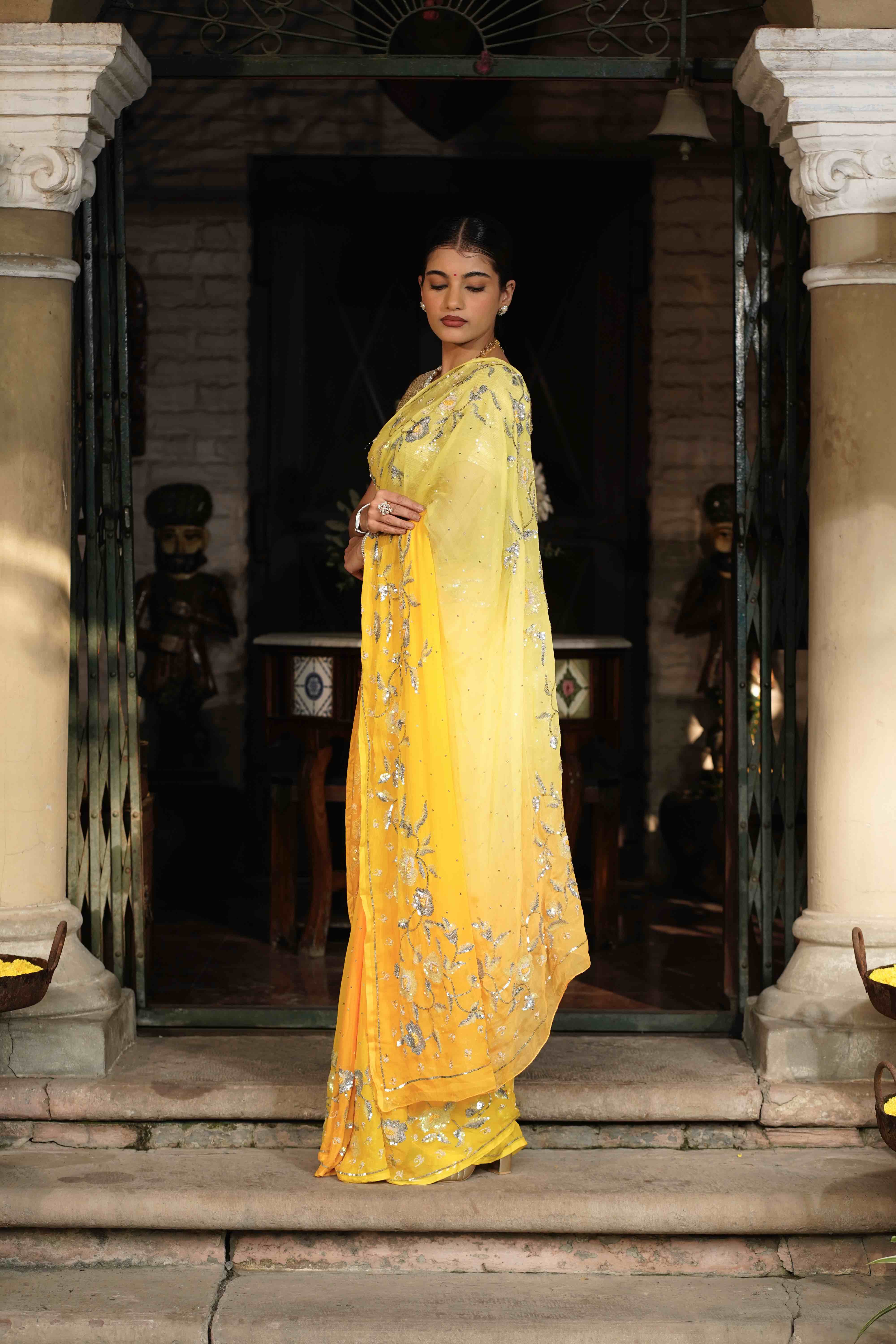 Yellow Ombré Embroidered Border - Image 2