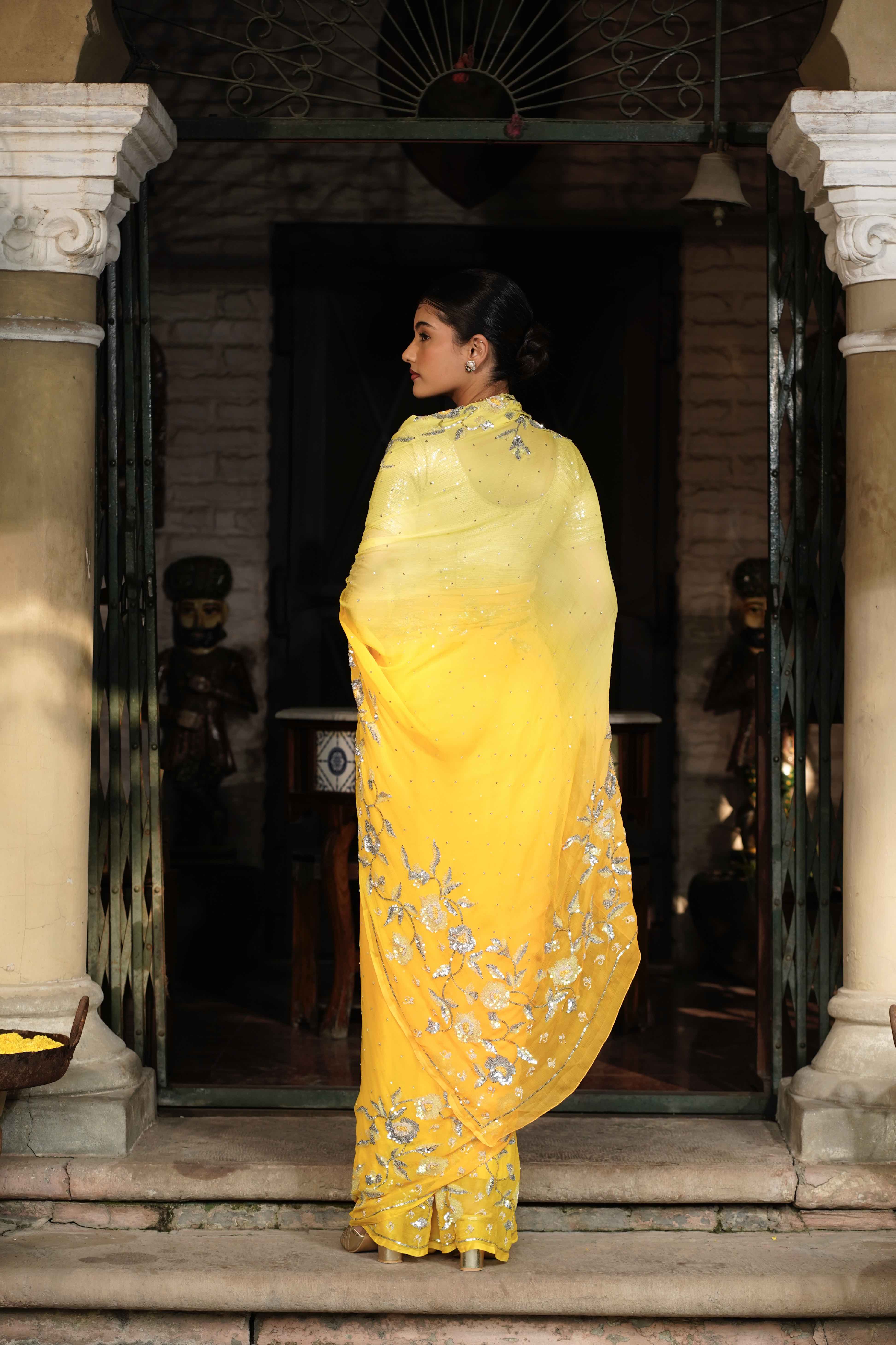 Yellow Ombré Embroidered Border - Image 3