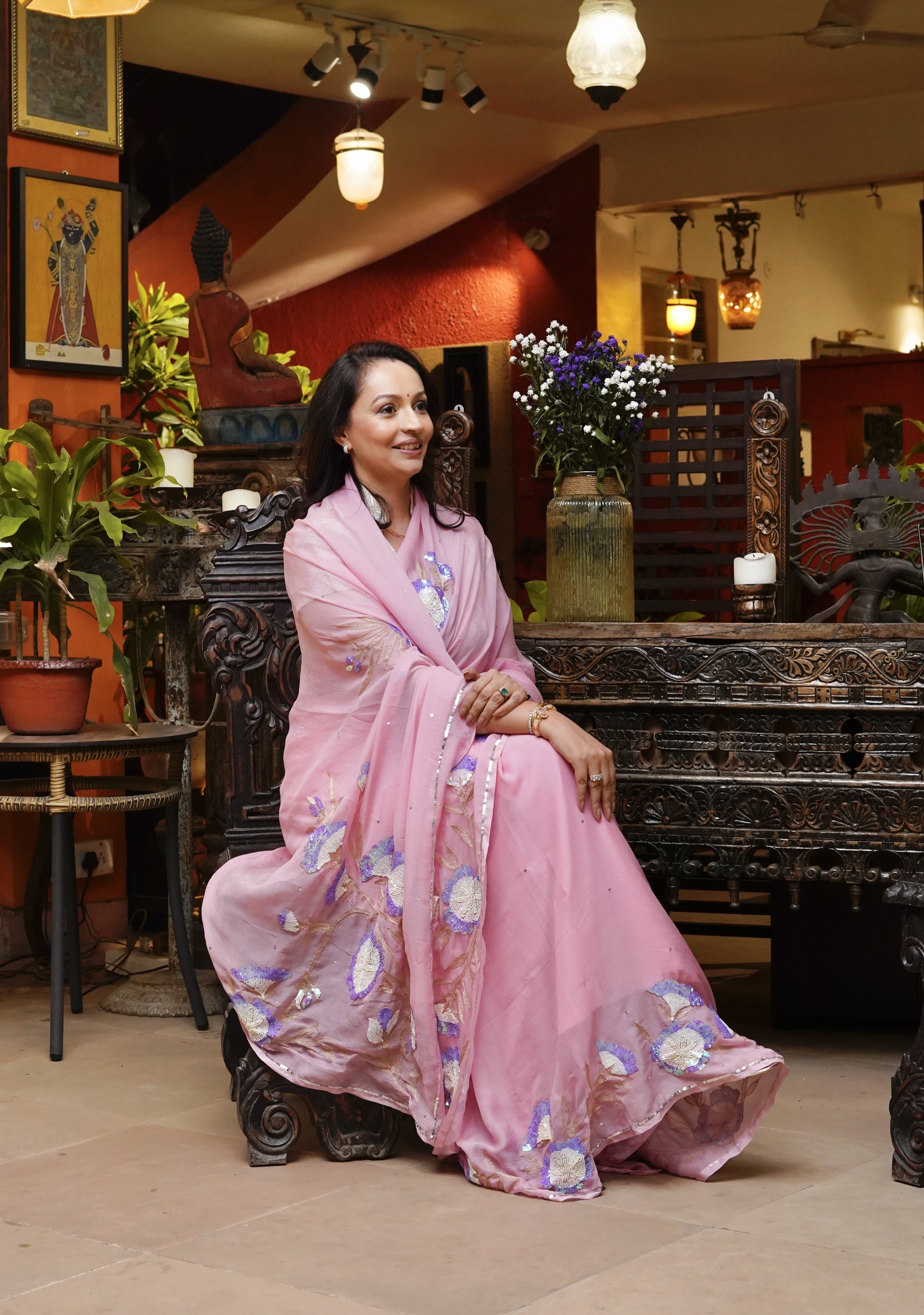 Blush Iris Saree - Image 3