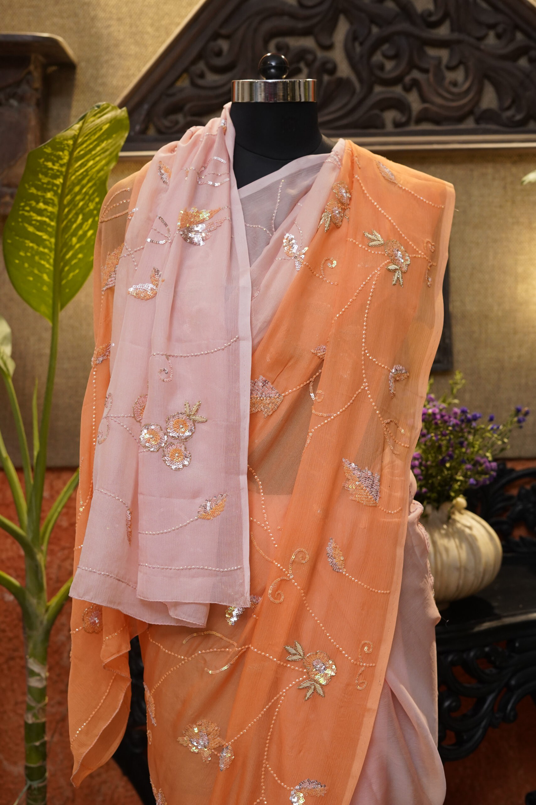 Pink Peach Sequin Ombré - Image 2
