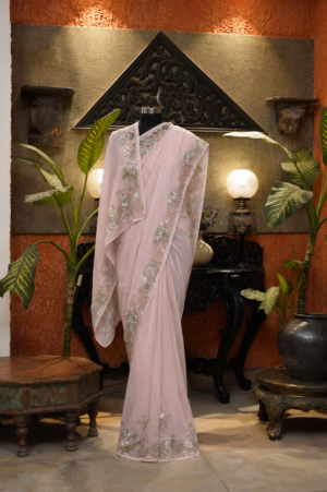 Dusky Bloom Cutwork Saree