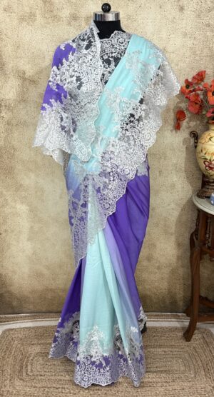 Aqua & Royal Chantility Lace