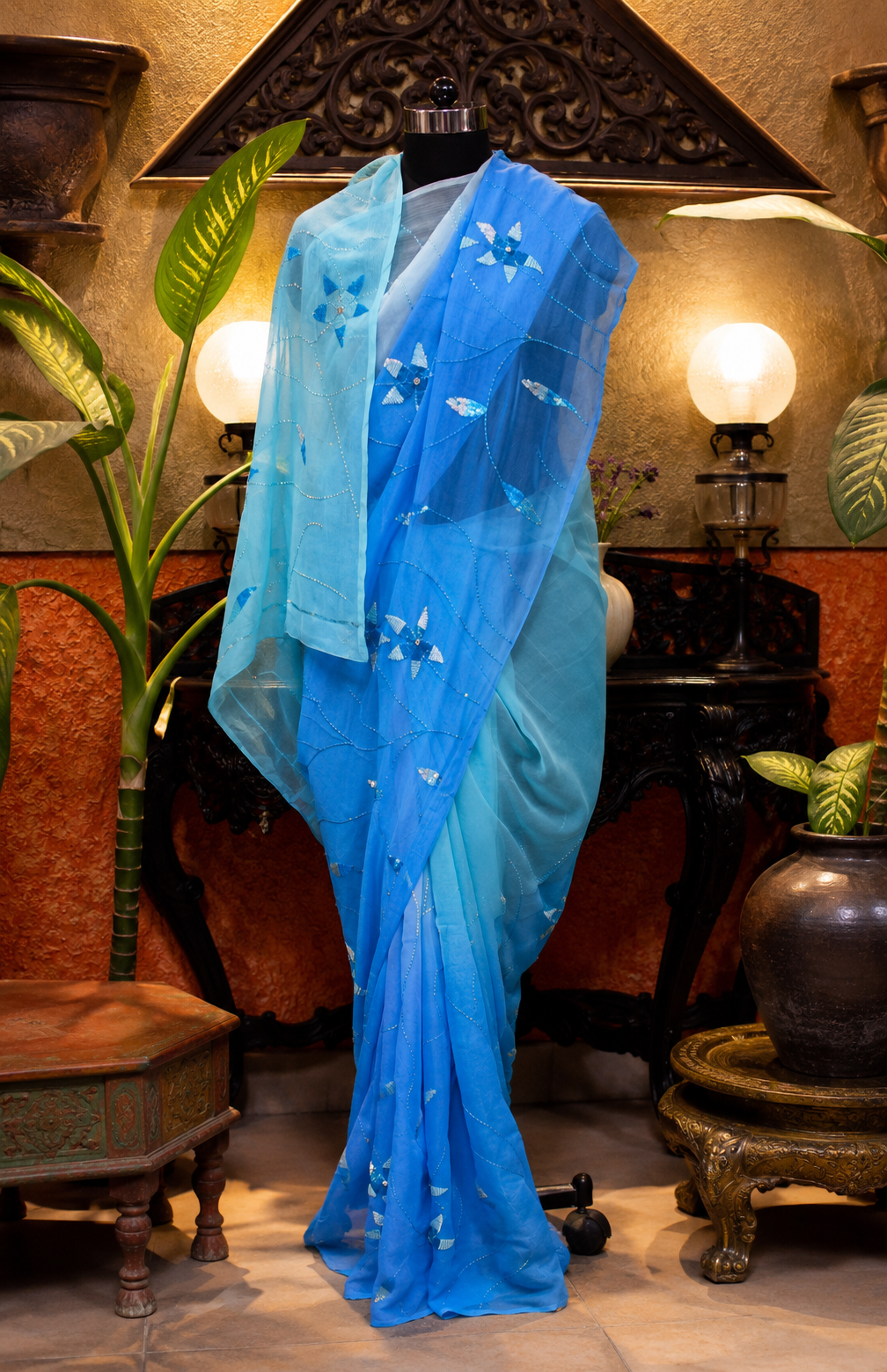 Aqua Cobalt Ombrè Jaal