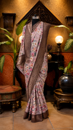 Dusty Mauve Printed Antique Border