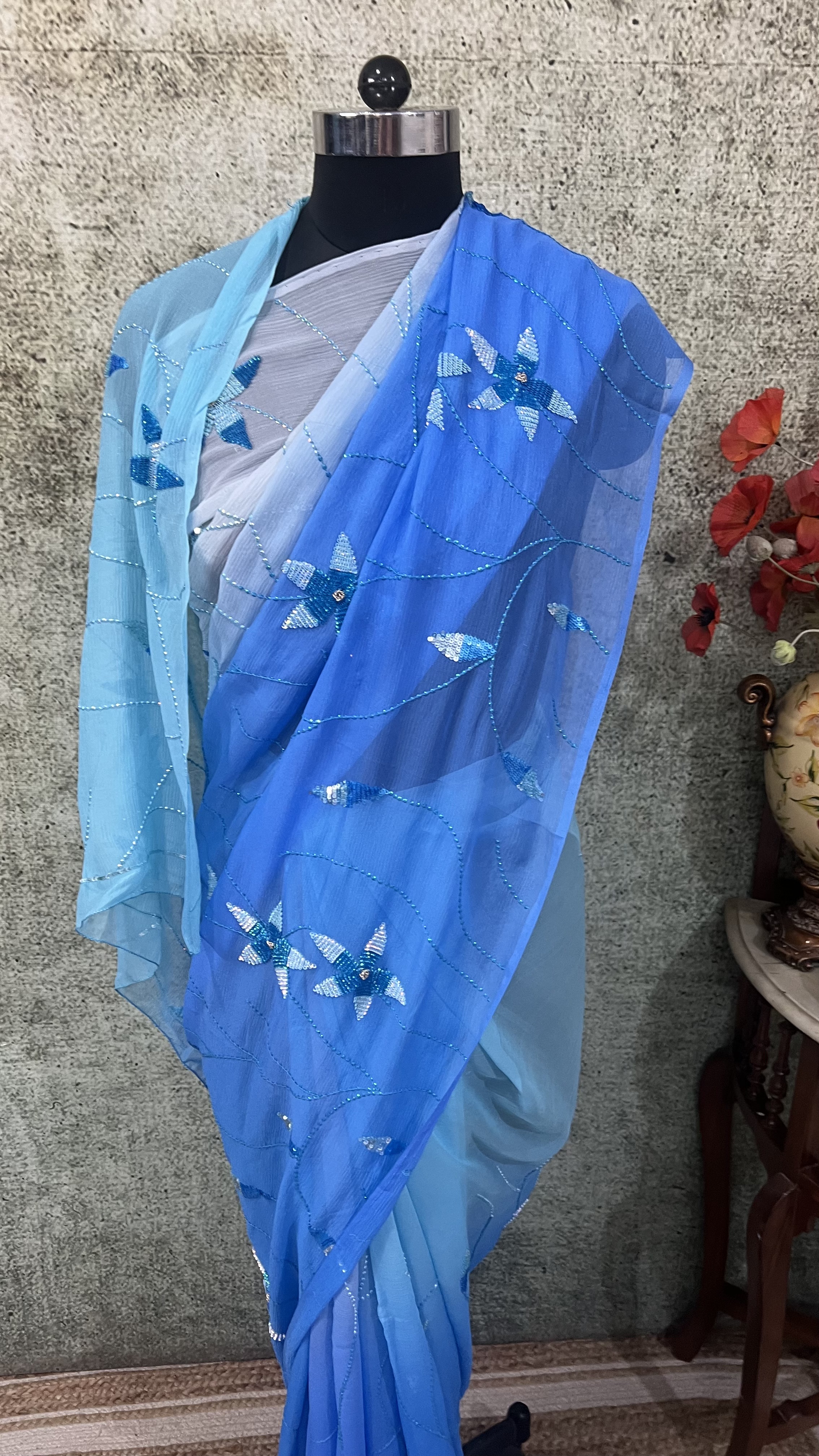 Aqua Cobalt Ombrè Jaal - Image 3