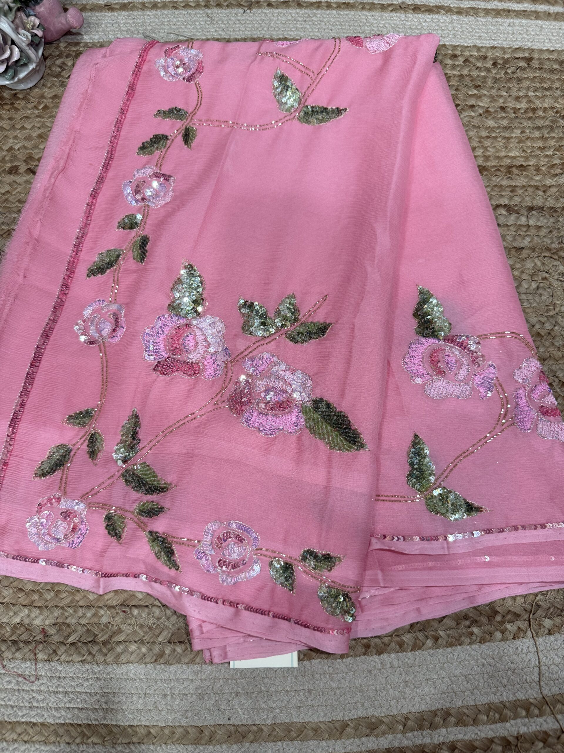 Rose Pink Bloom Saree - Image 4