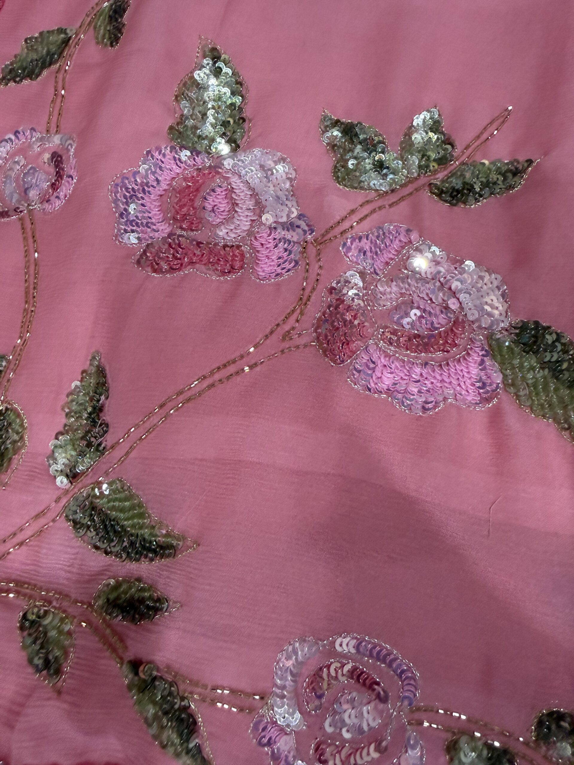Rose Pink Bloom Saree - Image 5