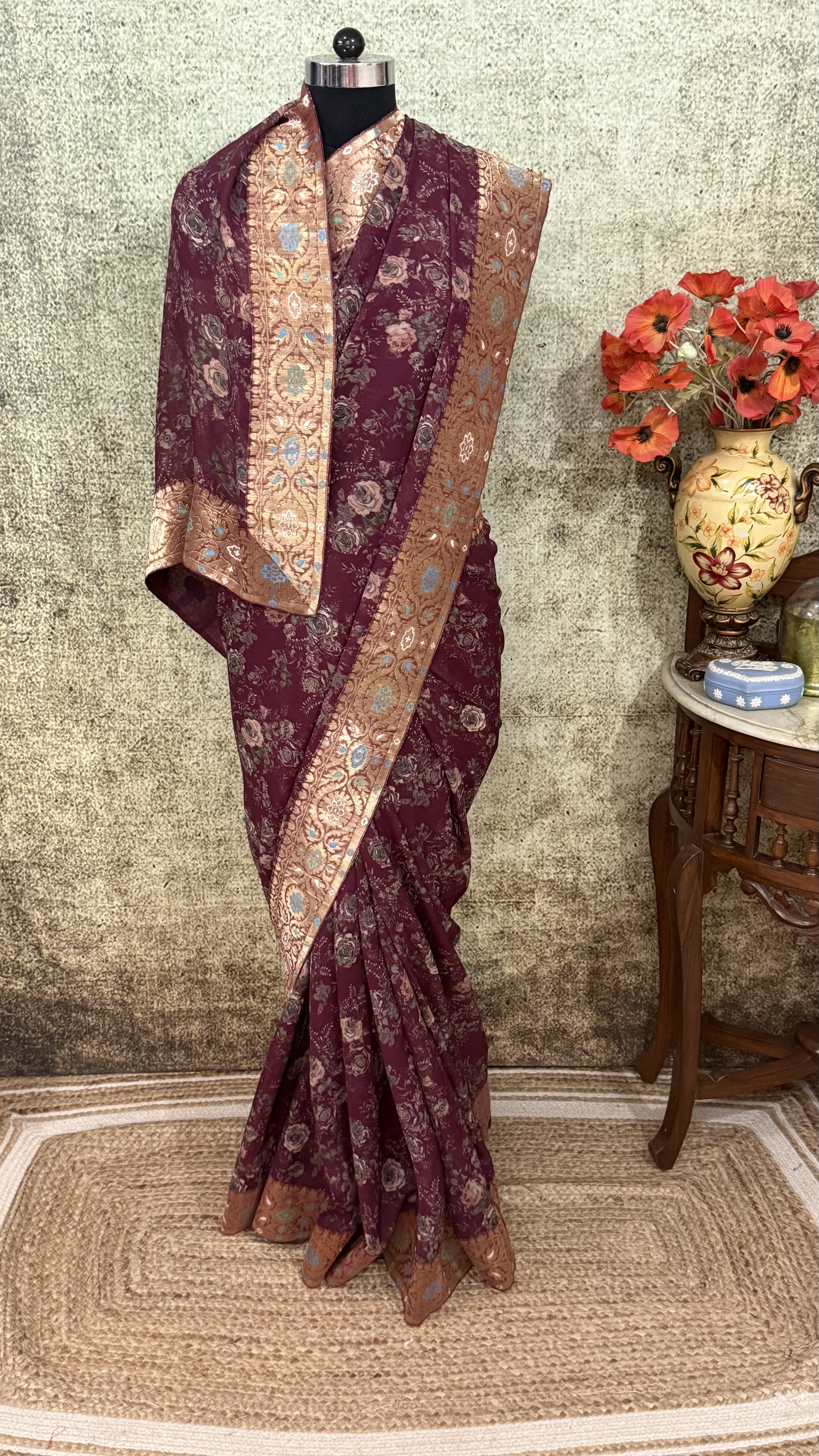 Royal Wine Printed Antique Border - Image 5