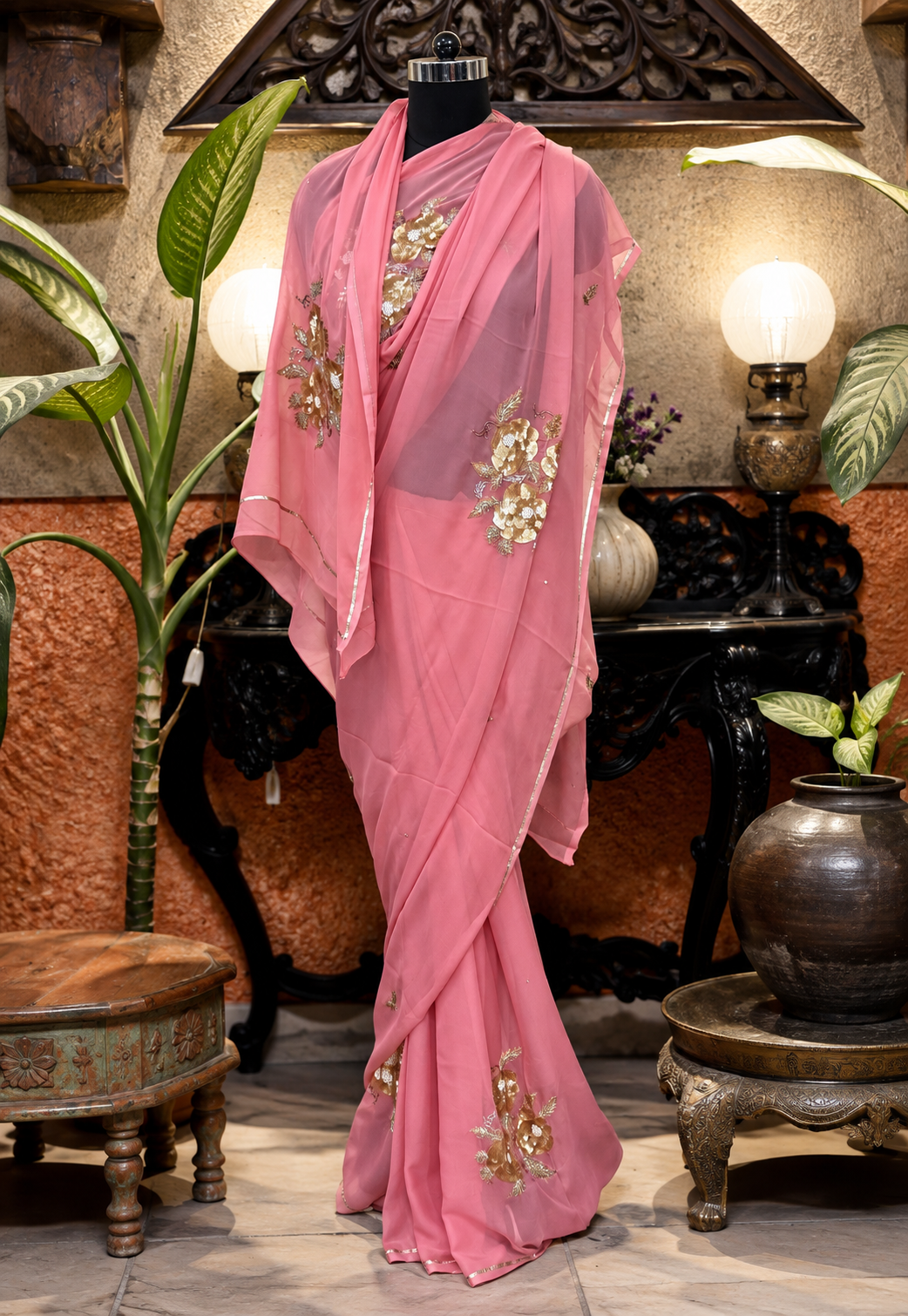 Rose Pink Gold Motif